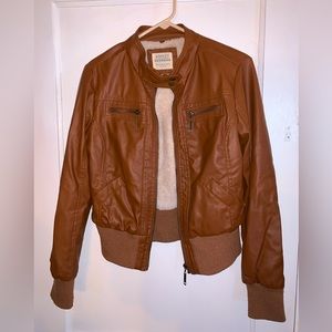 Ashley Outerwear brown faux leather jacket
